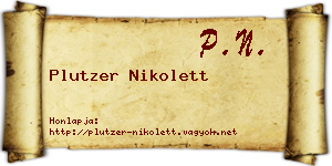 Plutzer Nikolett névjegykártya